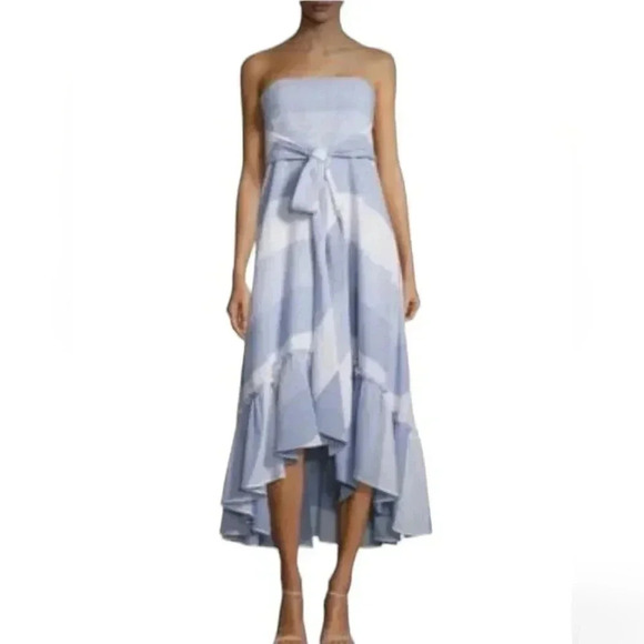 Prose and Poetry linen strapless hi low dress - Picture 1 of 4